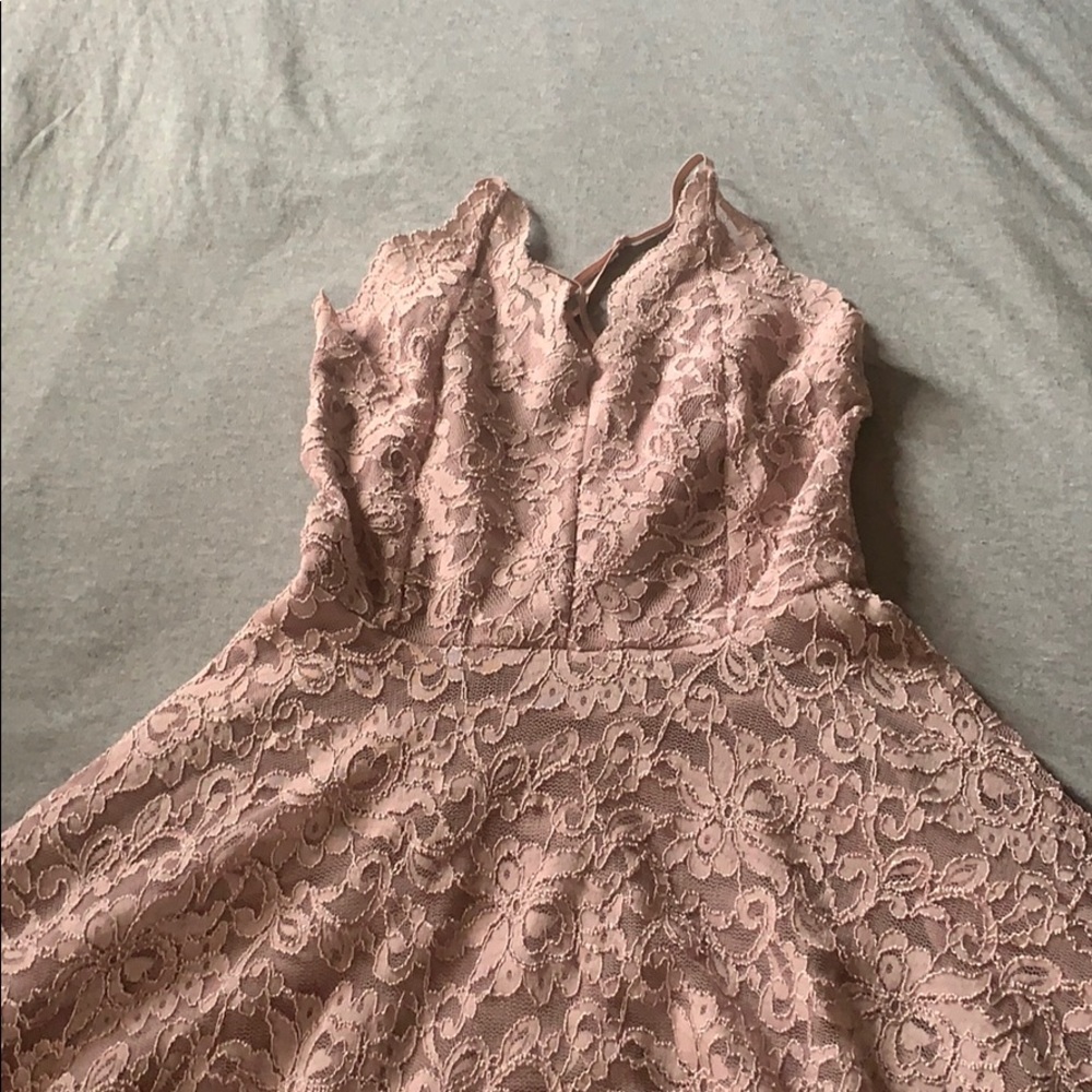 High low pink dress with pattern